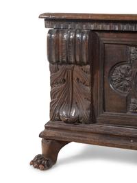 An Italian or Continental Carved Walnut Cassone