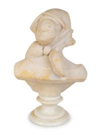 A French Carved Alabaster Bust of Young Breton Girl — 19TH/20TH CENTURY