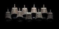 A Set of Nine Chinese Pottery Models of Bells