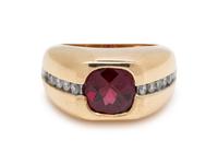 GARNET AND DIAMOND RING