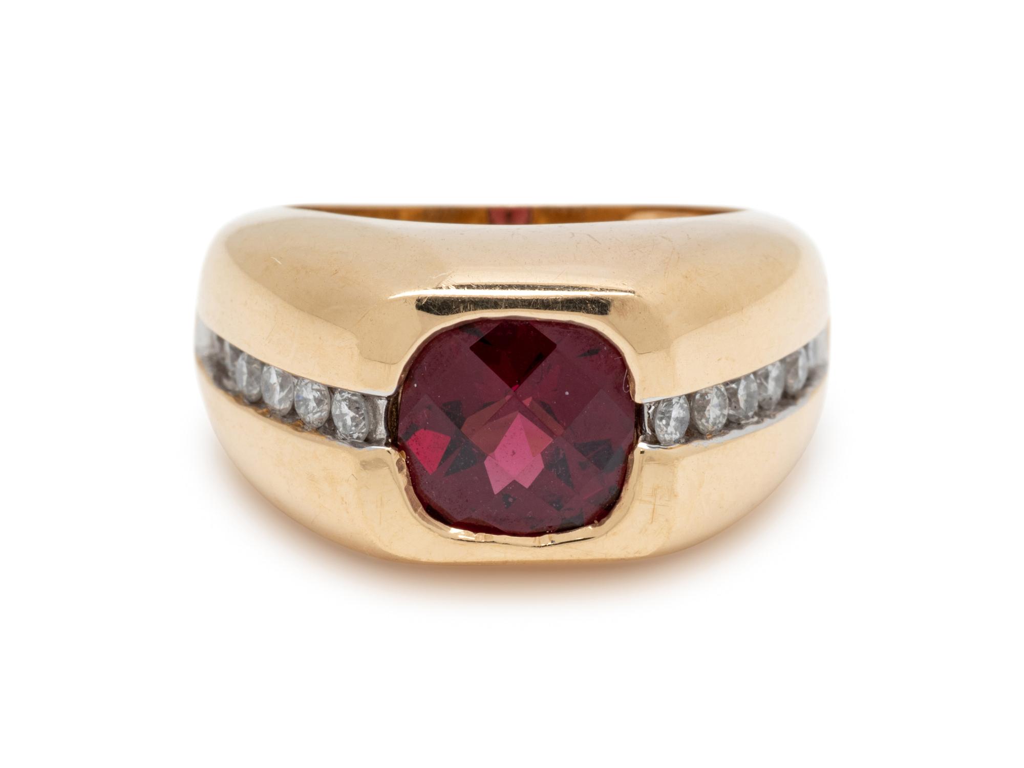 GARNET AND DIAMOND RING
