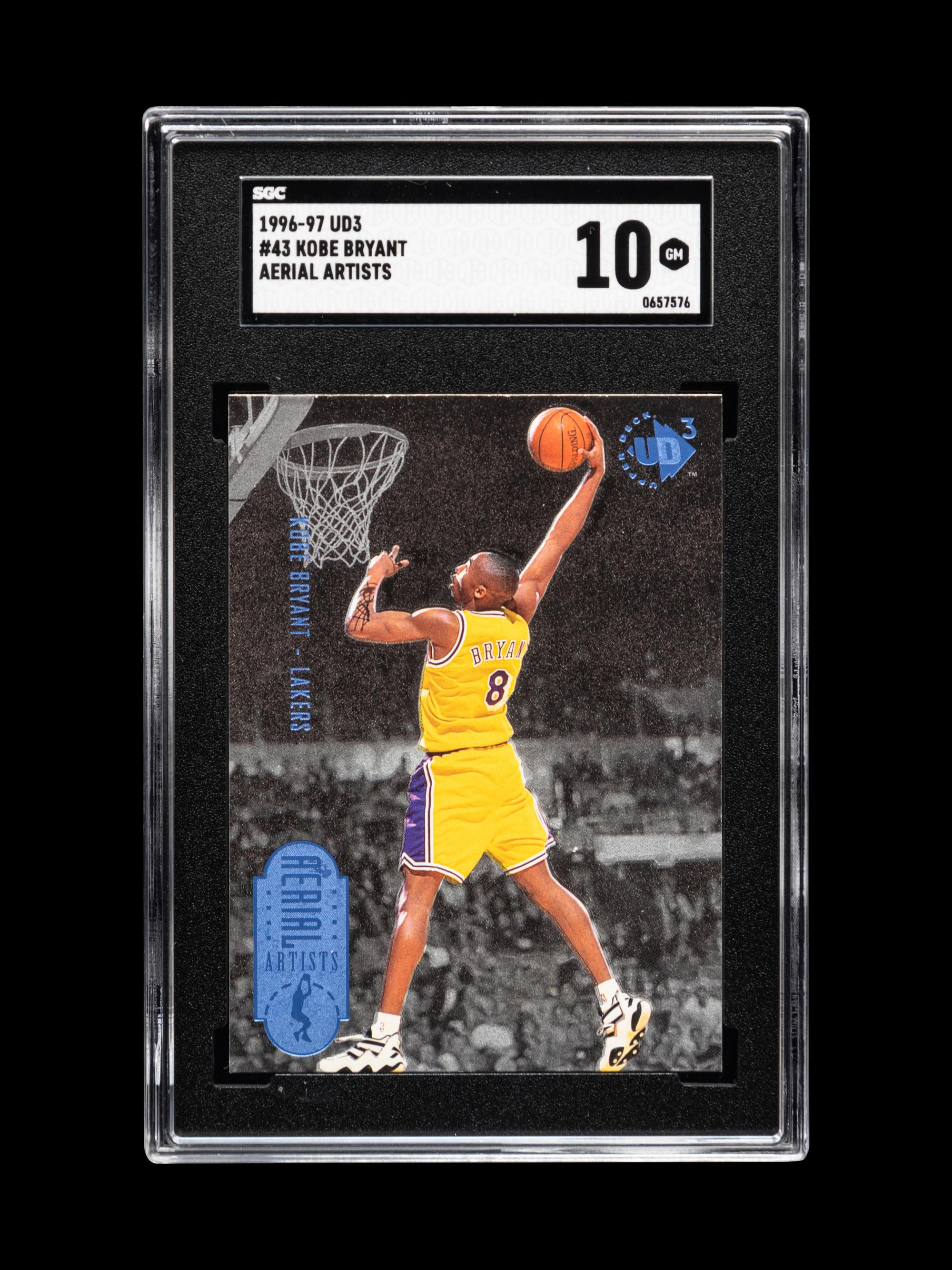 A 1996-97 Upper Deck UD3 Kobe Bryant Aerial Artists Rookie Basketball Card No. 43 (SGC 10 GEM MINT)