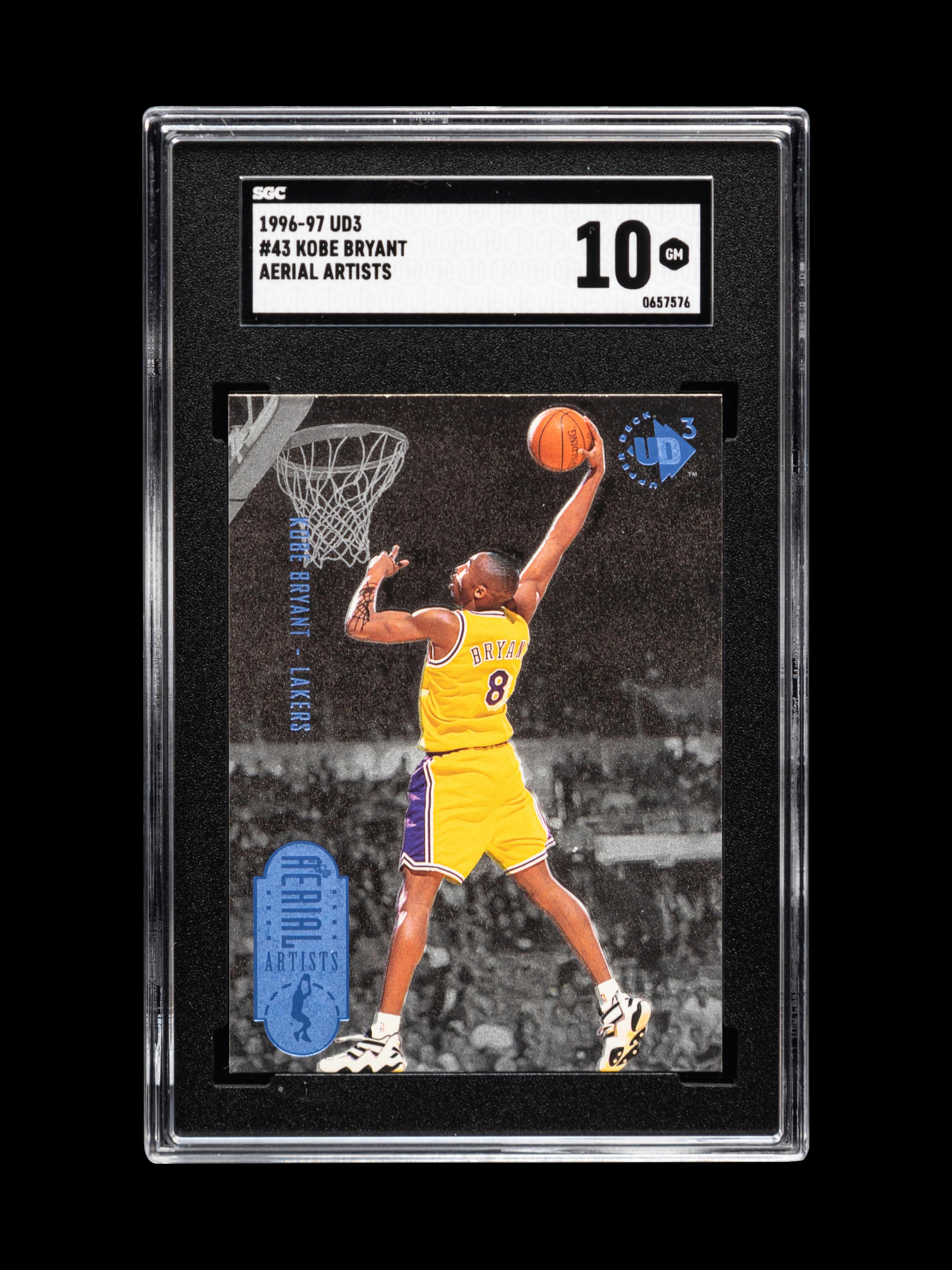 A 1996-97 Upper Deck UD3 Kobe Bryant Aerial Artists Rookie Basketball Card No. 43 (SGC 10 GEM MINT)