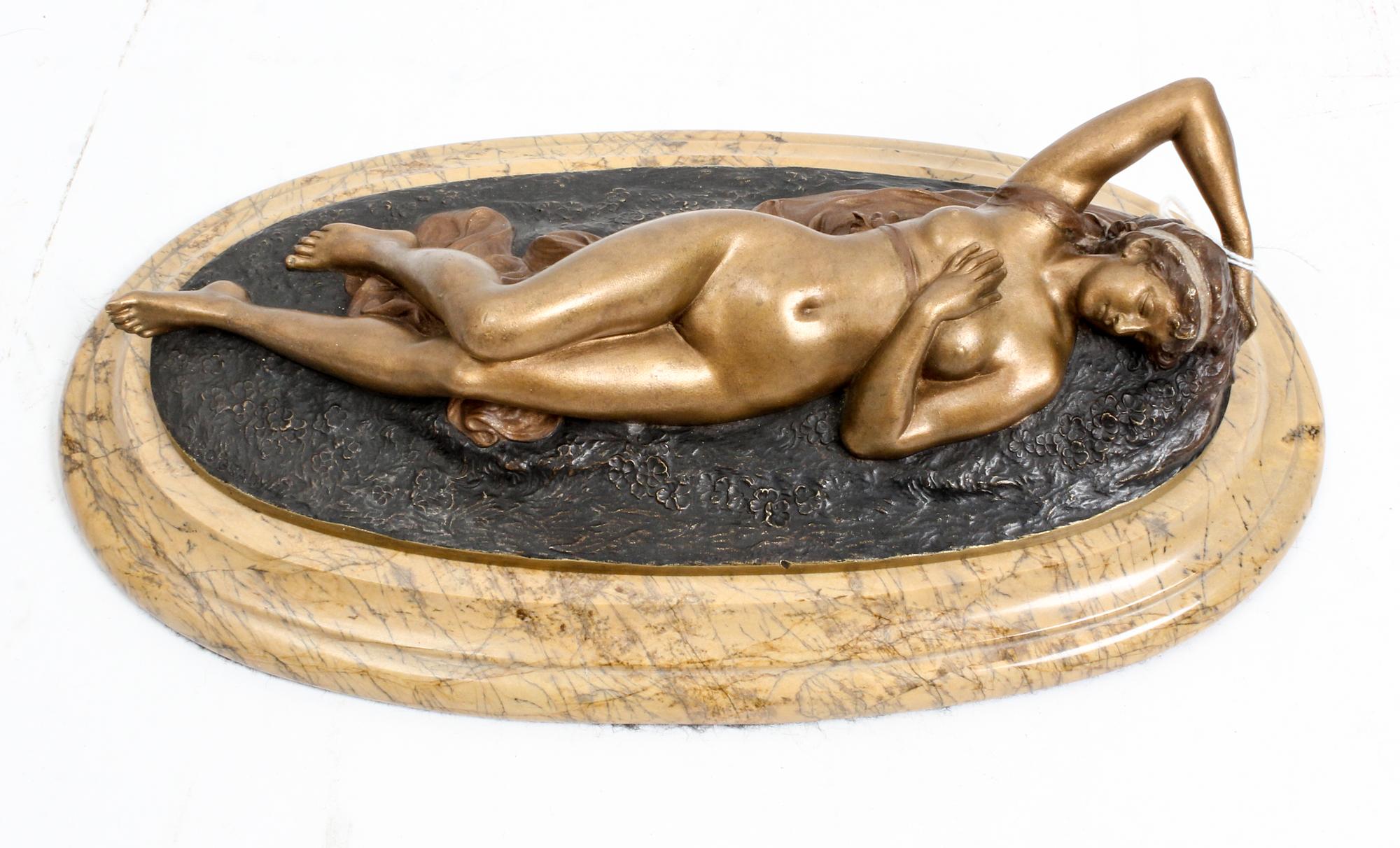 A Continental Bronze Figure Width 11 inches.