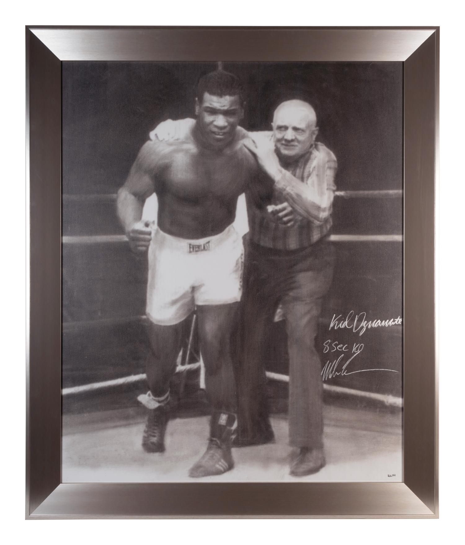 A Large Mike Tyson Signed Autograph Original Artwork With Unique Inscription,