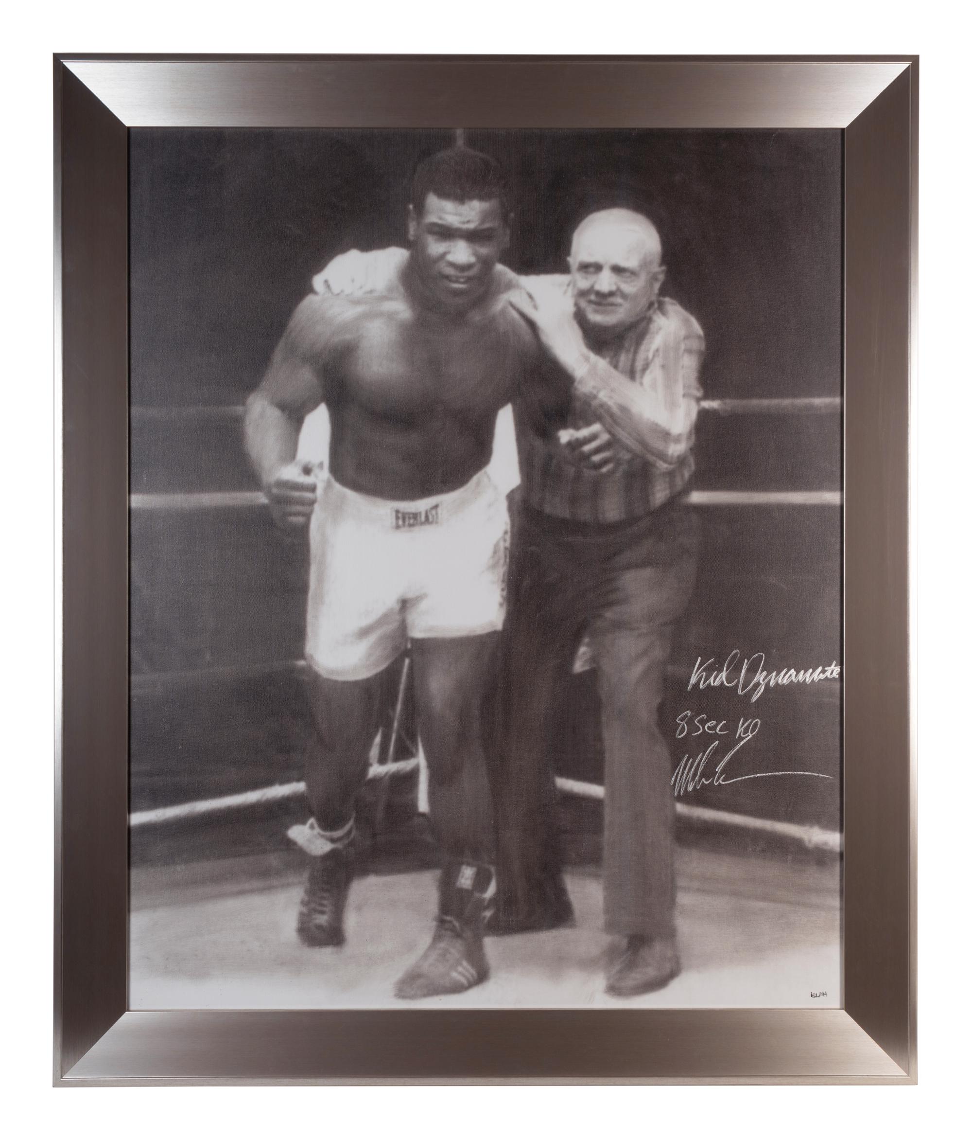 A Large Mike Tyson Signed Autograph Original Artwork With Unique Inscription,