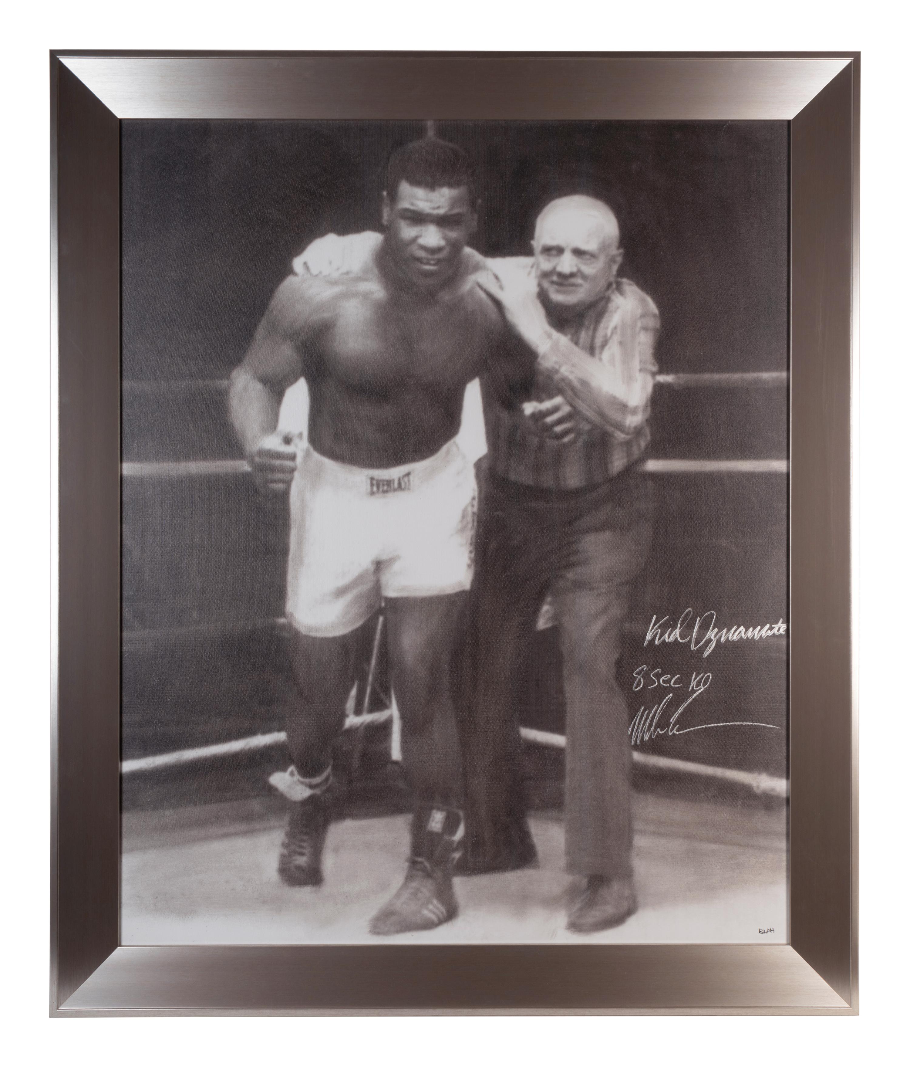 A Large Mike Tyson Signed Autograph Original Artwork With Unique Inscription,