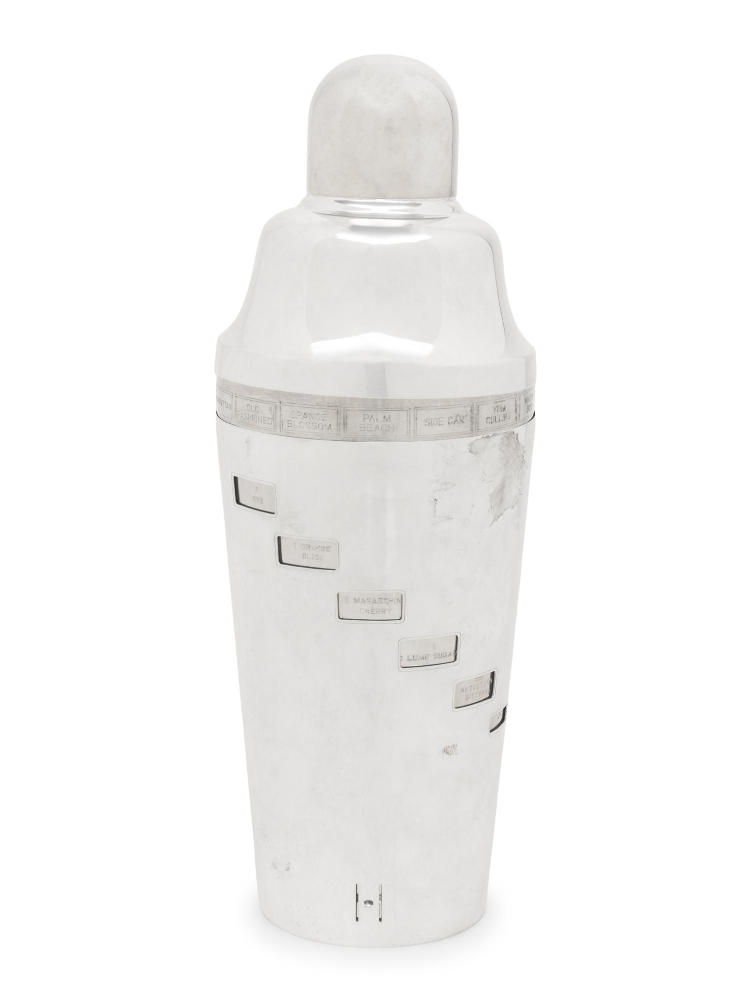 A Napier "Tells-You-How" Cocktail Shaker