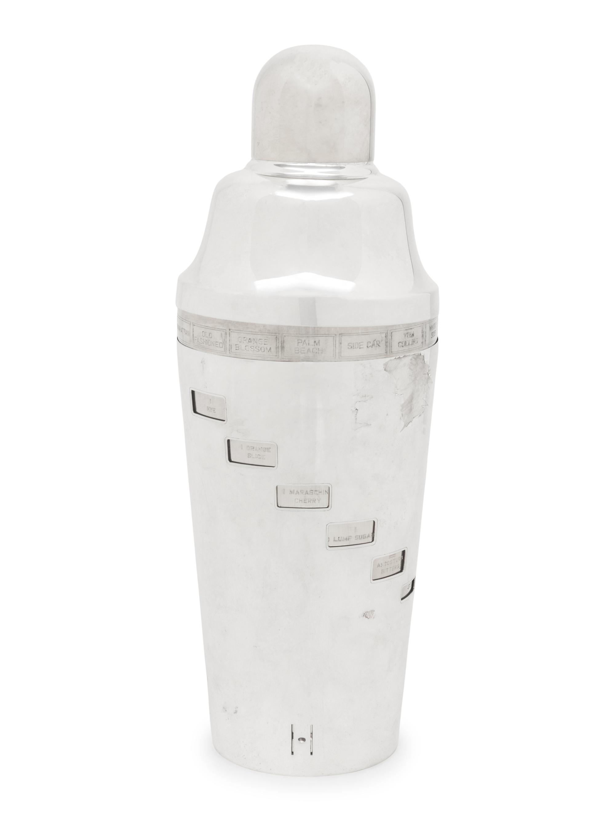 A Napier "Tells-You-How" Cocktail Shaker