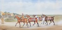 Henry William Standing, (British, 1894-1931), Groom Exercising Polo Ponies, 1907