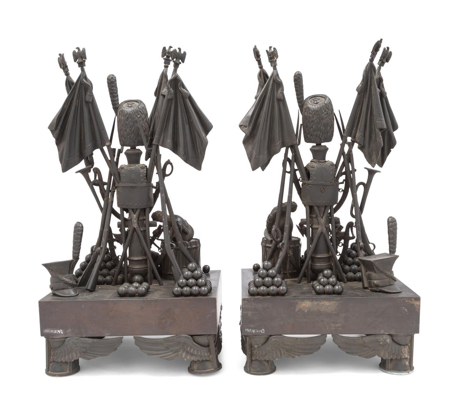 A Pair of Napoleon III Bronze Military Trophies