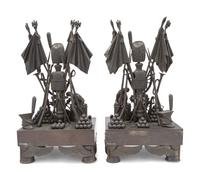 A Pair of Napoleon III Bronze Military Trophies
