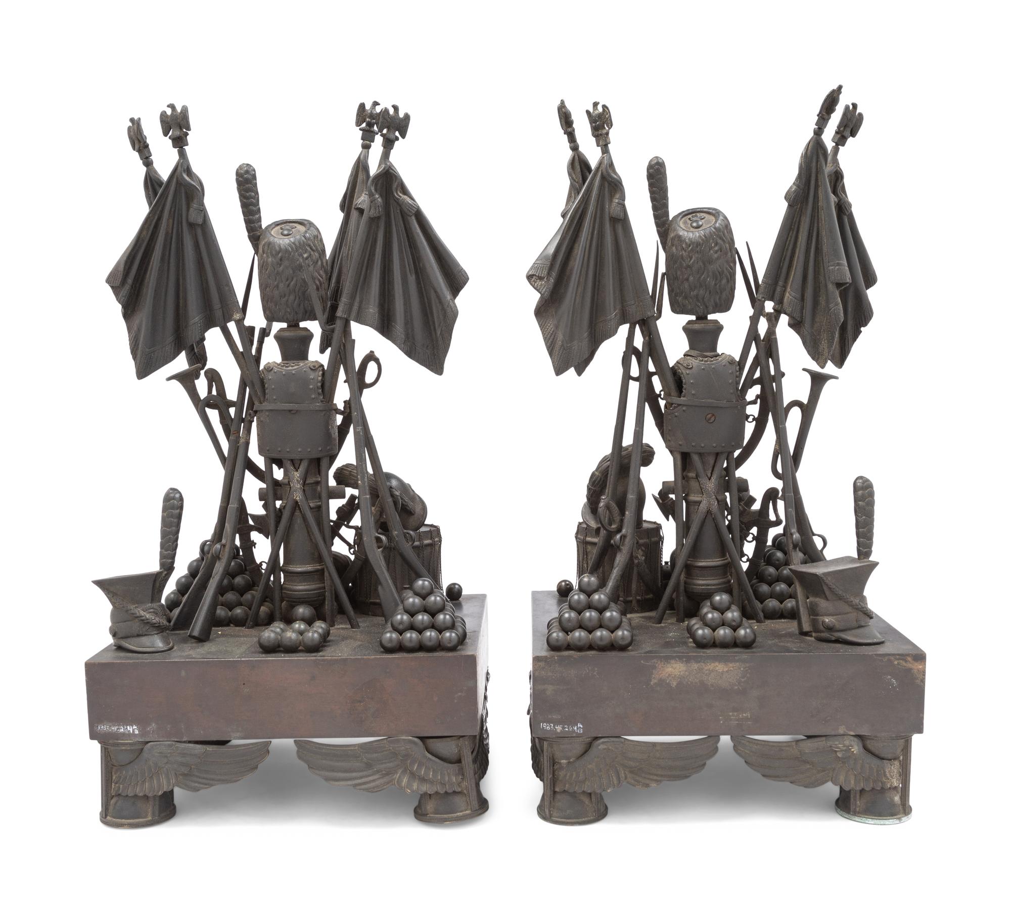 A Pair of Napoleon III Bronze Military Trophies