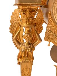 A Large Restauration Gilt Bronze Mantel Clock