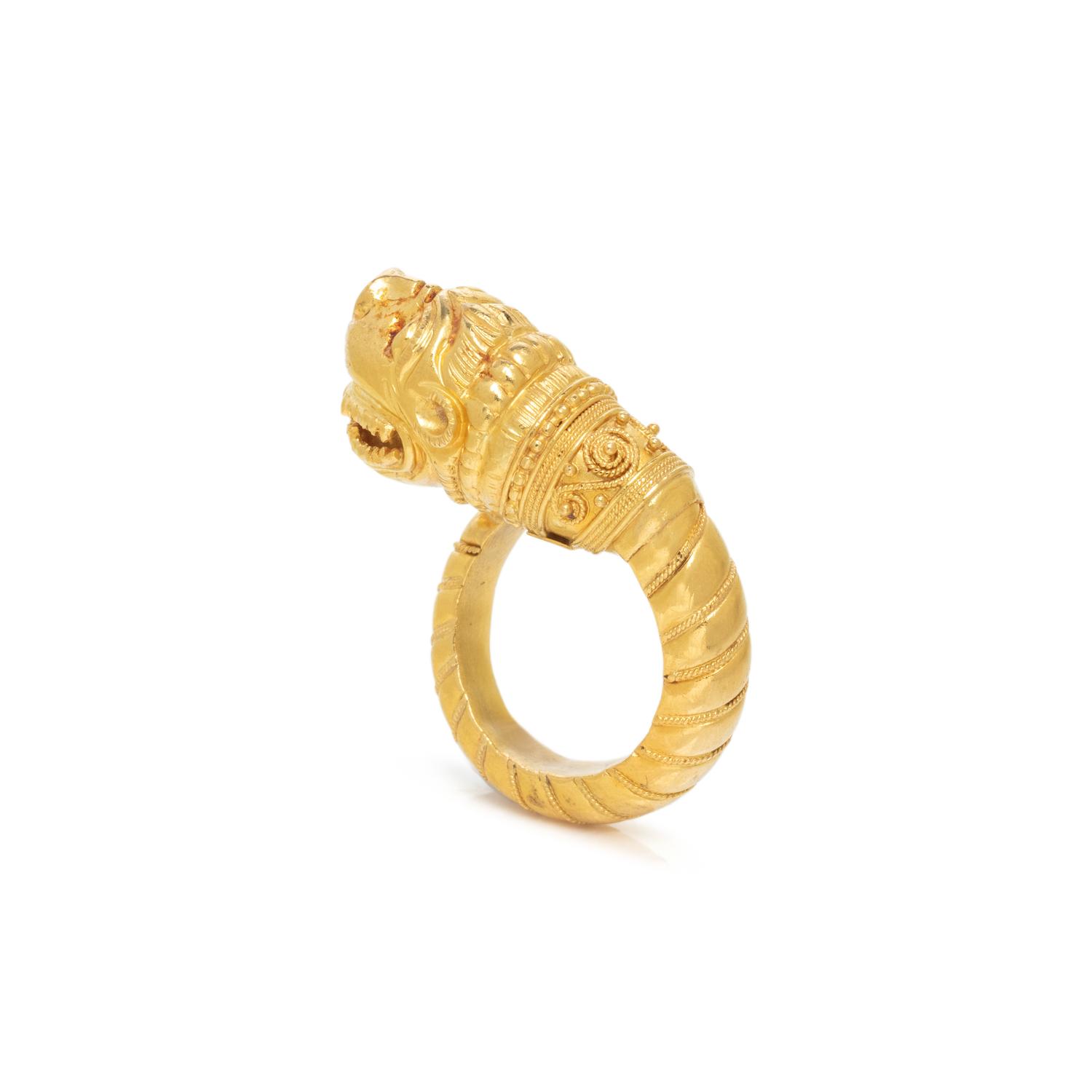 LALAOUNIS, YELLOW GOLD BYPASS RING