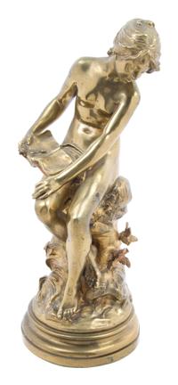 A French Gilt Bronze Figure Height 17 1/4 inches. — AFTER AUGUSTE MOREAU (1834-1917)