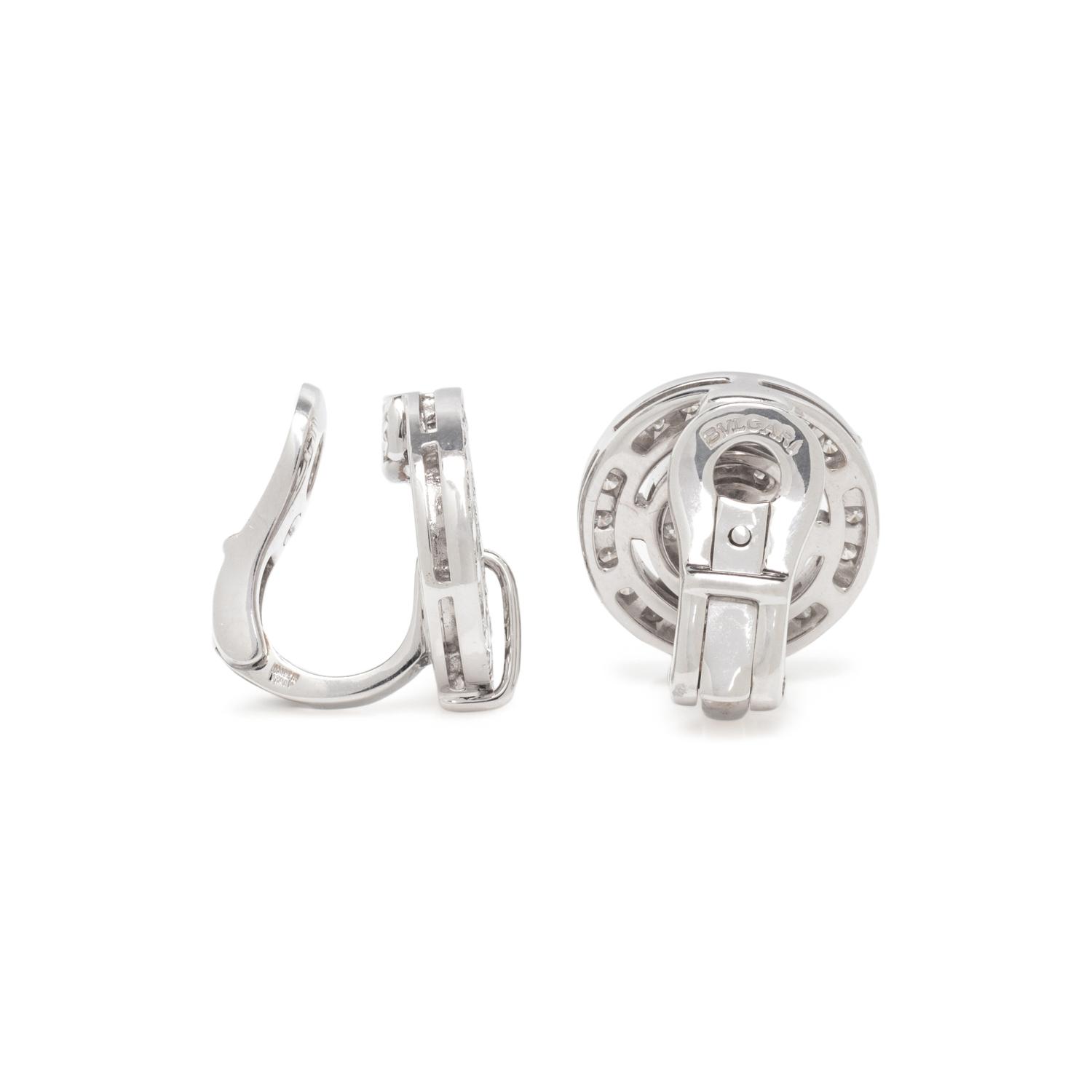 BULGARI, WHITE GOLD AND DIAMOND 'ASRALE' NECKLACE AND CLIP EARRINGS