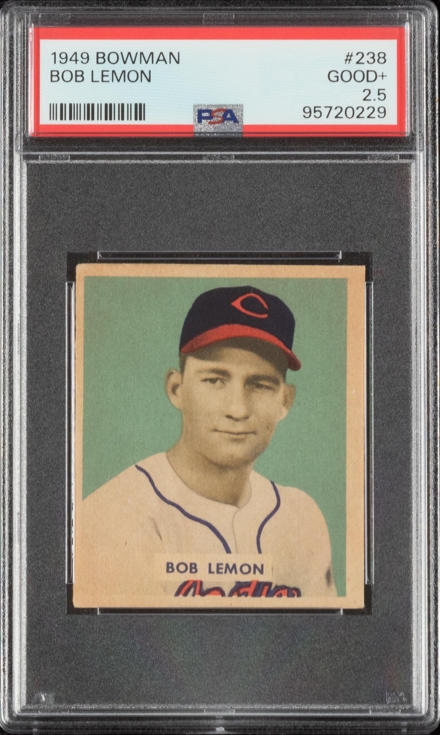 A 1949 Bob Lemon Rookie Baseball Card No. 238 (PSA 2.5 GOOD+)