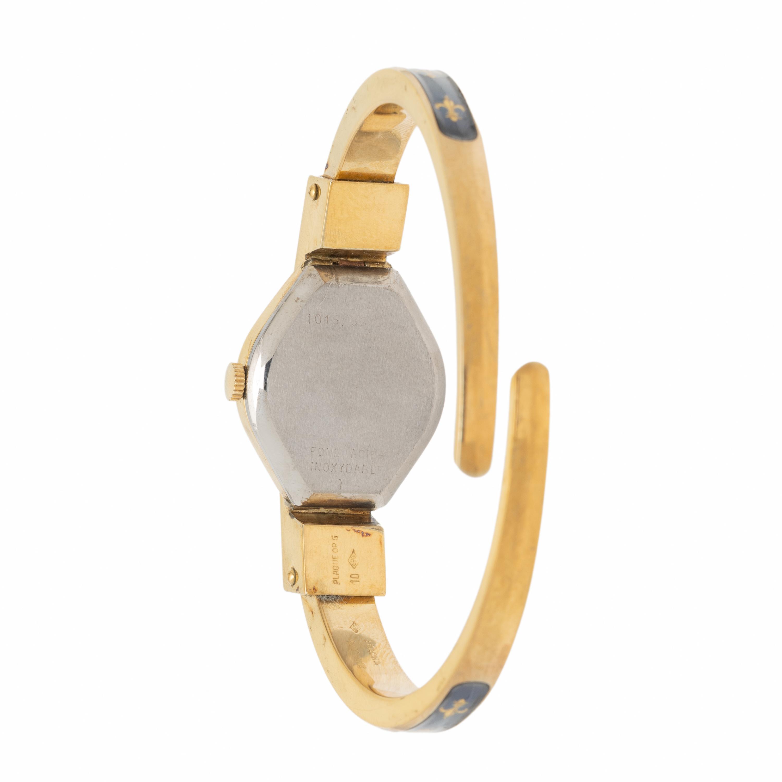 Bucherer, Gold-Plated and Enamel Surprise Watch with Cuff Bracelet