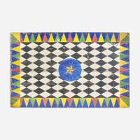 A painted wood game board late 19th century