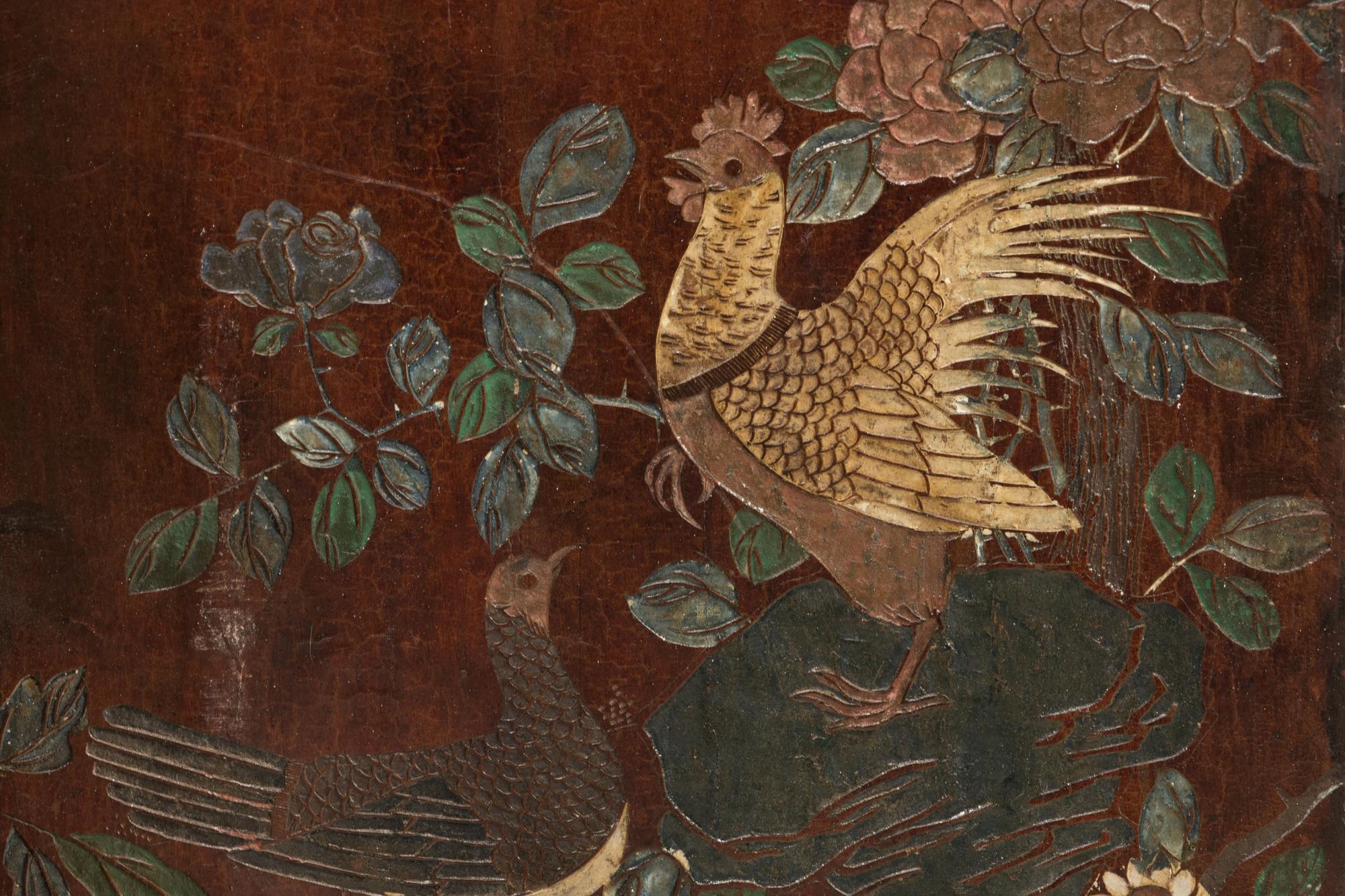 A Chinese Export Lacquer Eight-Panel Floor Screen