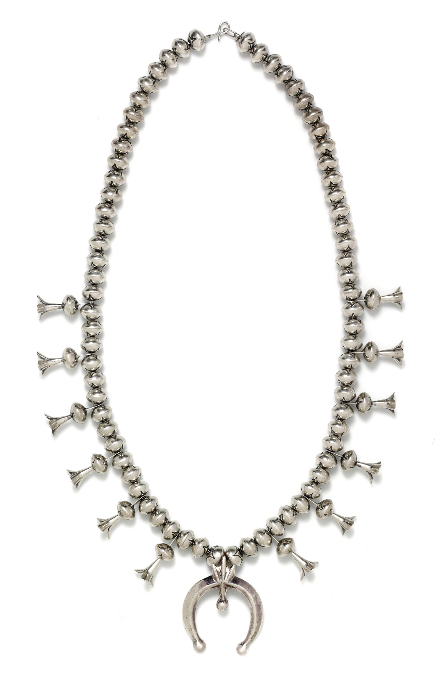 A Silver Squash Blossom Necklace, 81.40 dwts.