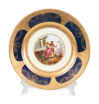 A Set of Ten Limoges Porcelain Polychrome and Gilt-Encrusted Cabinet Plates — Late 19th Century