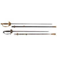 Lot of Two Post-Civil War US Staff and Field Officers Swords