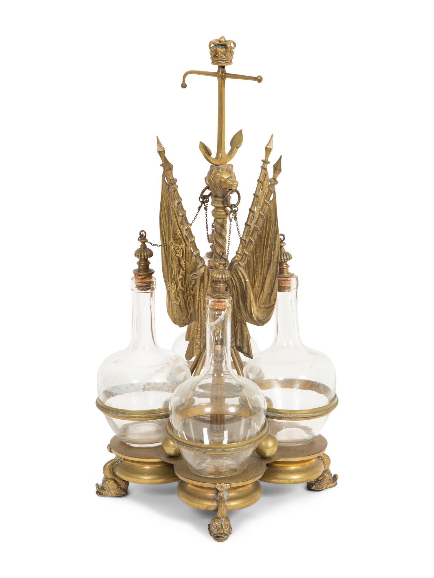 A Regency Gilt Bronze Tantalus Stand