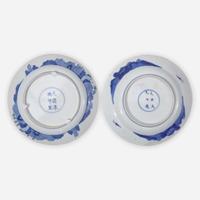 Two Chinese blue and white porcelain figural plates 青花人物盘两件 Kangxi period ???
