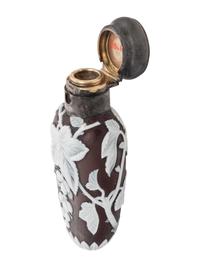 A Thomas Webb and Sons Silver-Mounted Cameo Glass Scent Bottle