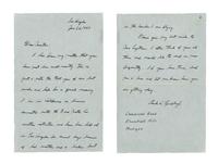 LINDBERGH, Charles (1902-1974). Autograph letter signed ("Charles A. Lindbergh"), to Martin. Los Angeles, 26 January 1943.