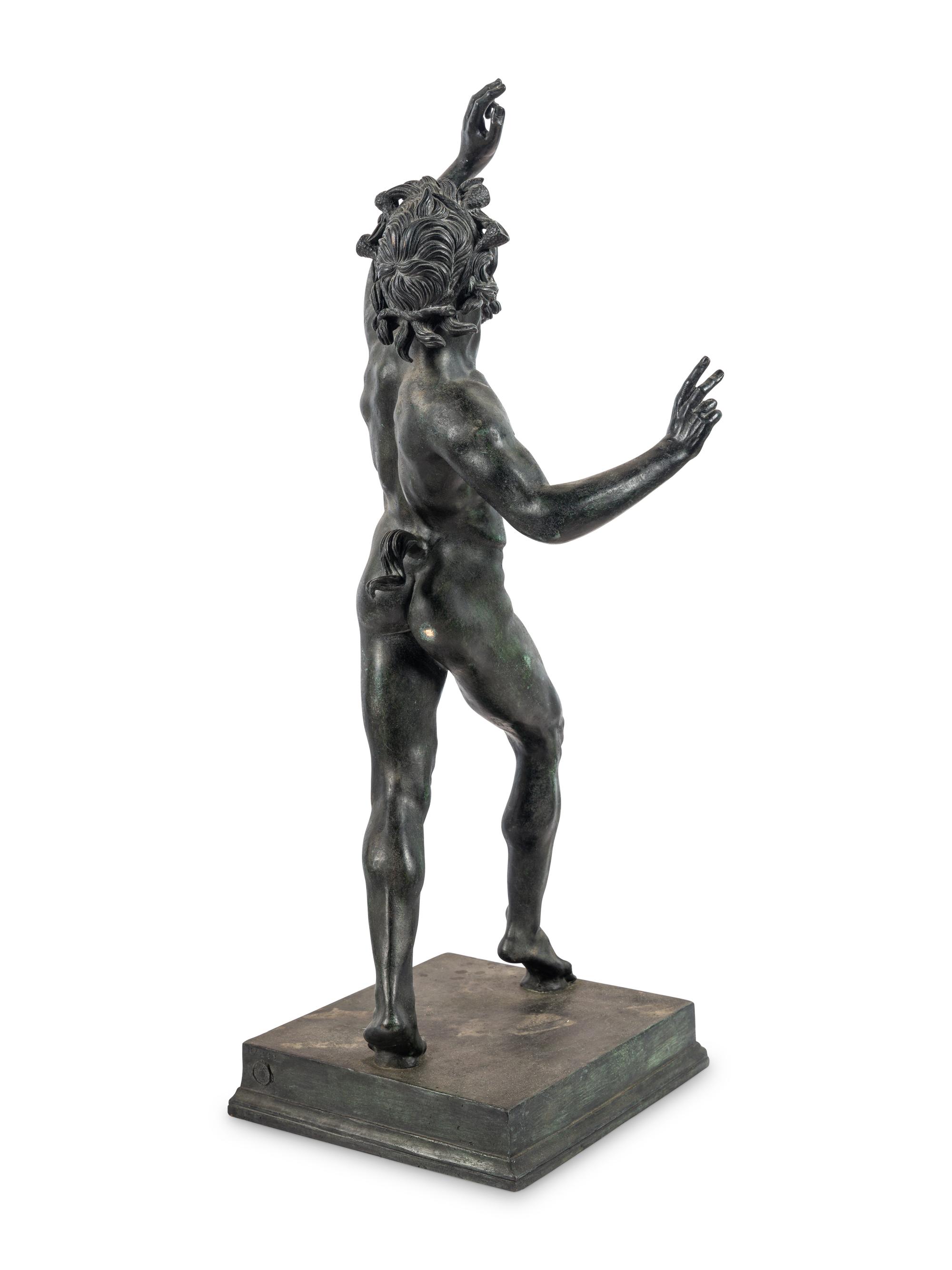 An Italian Bronze Figure of the Dancing Faun of Pompeii After the Antique