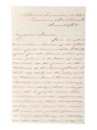 [CIVIL WAR]. General James C. Rice, KIA at Spotsylvania Court House. ALS describing the Battle of Hanover Court House. "Head Quarters 44th N.Y.V. Bivouac, New Bridge Va," 12 June 1862.
