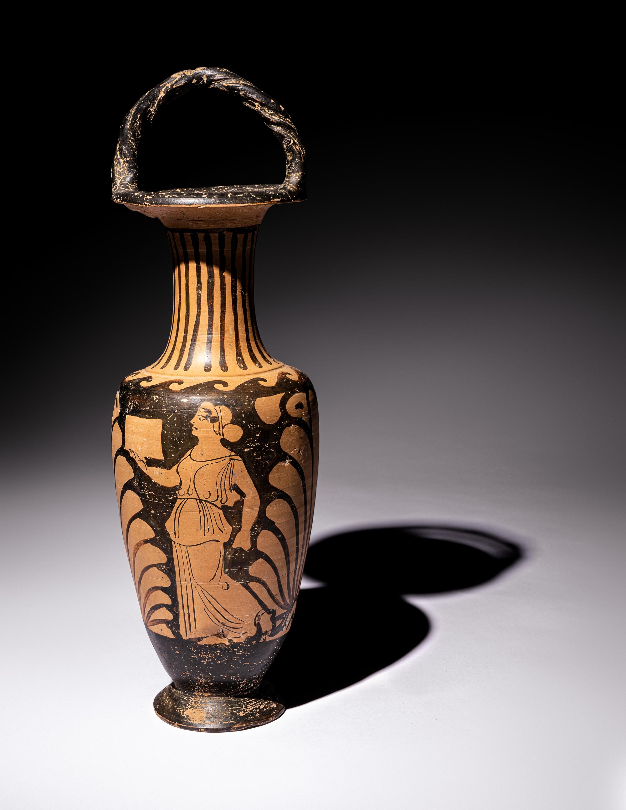 A Campanian Red-Figured Bail-Amphora.