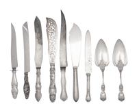 A Group of English and American Silver and Silver-Plate Flatware Articles