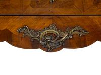 A Regence Style Gilt Bronze Mounted Marquetry Walnut Rouge Marble Top Commode en Tombeau — 19TH CENTURY