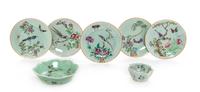 Seven Chinese Famille Rose Porcelain Articles