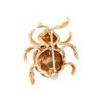 YELLOW GOLD AND ENAMEL BEETLE BROOCH