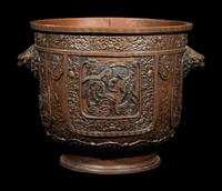 Two Japanese Bronze Planters