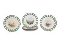 A Set of Six English Porcelain Dessert Plates