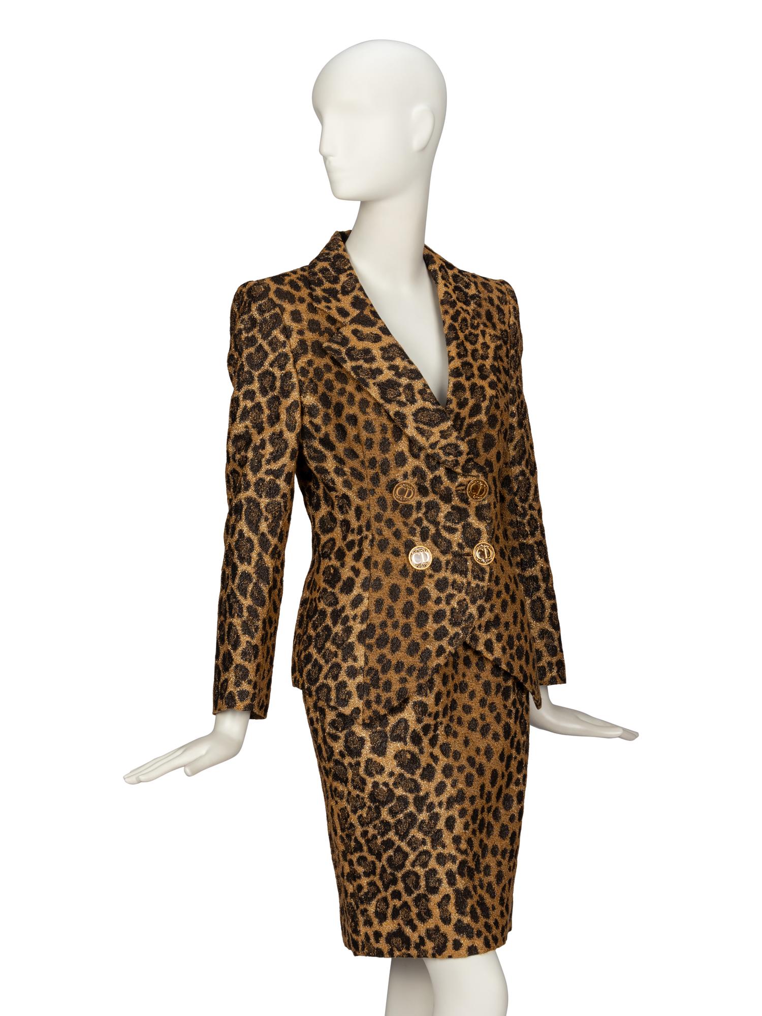 Christian Dior, Leopard-Print Demi-Couture Skirt Suit