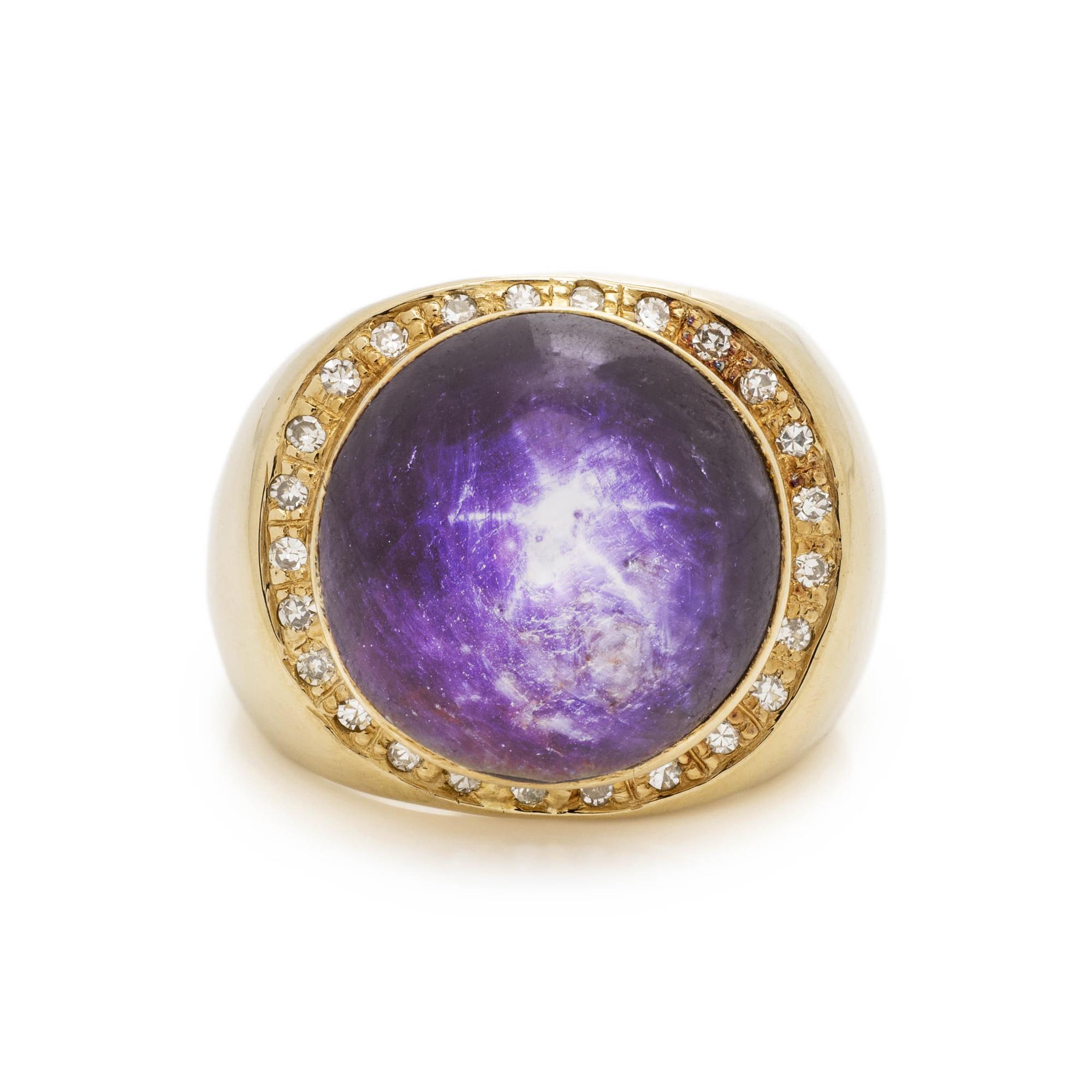 STAR RUBY AND DIAMOND RING