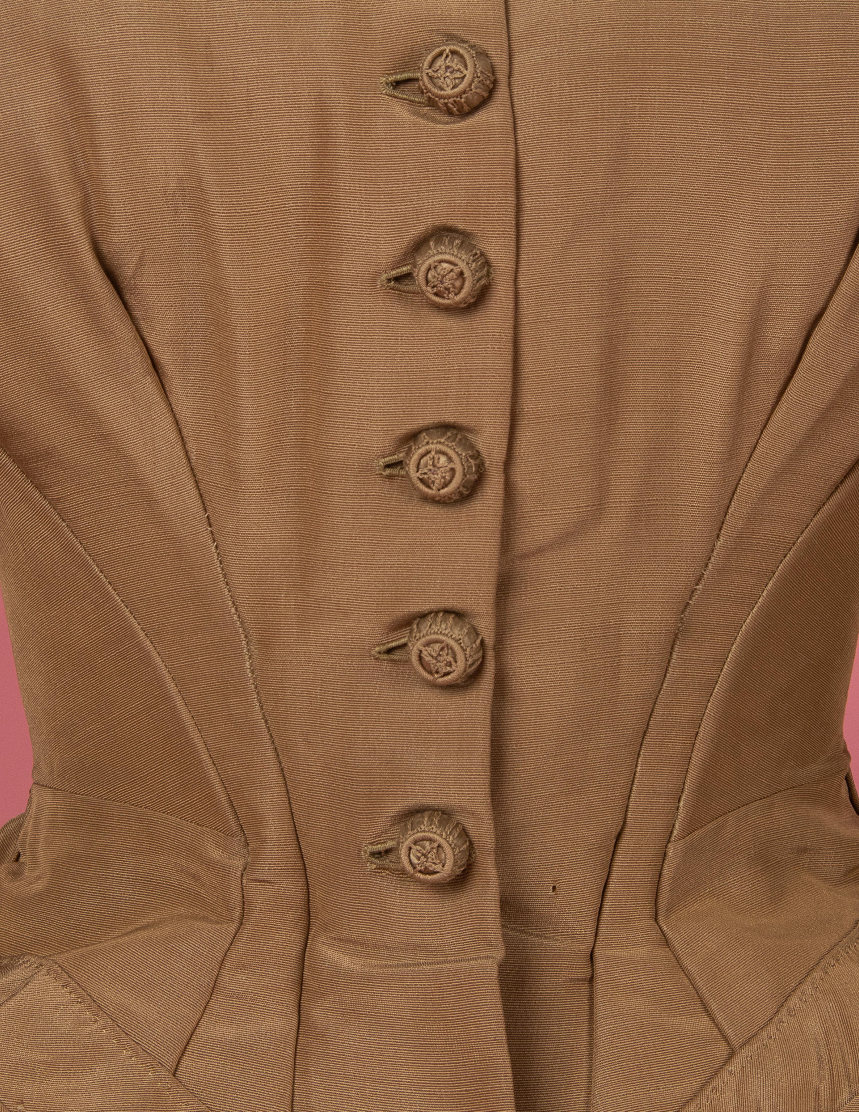 Two Silk Taffeta Day Dresses, 1870s