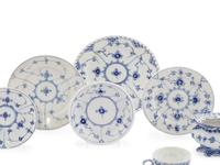 A Royal Copenhagen Blue Fluted Porcelain Tea Service