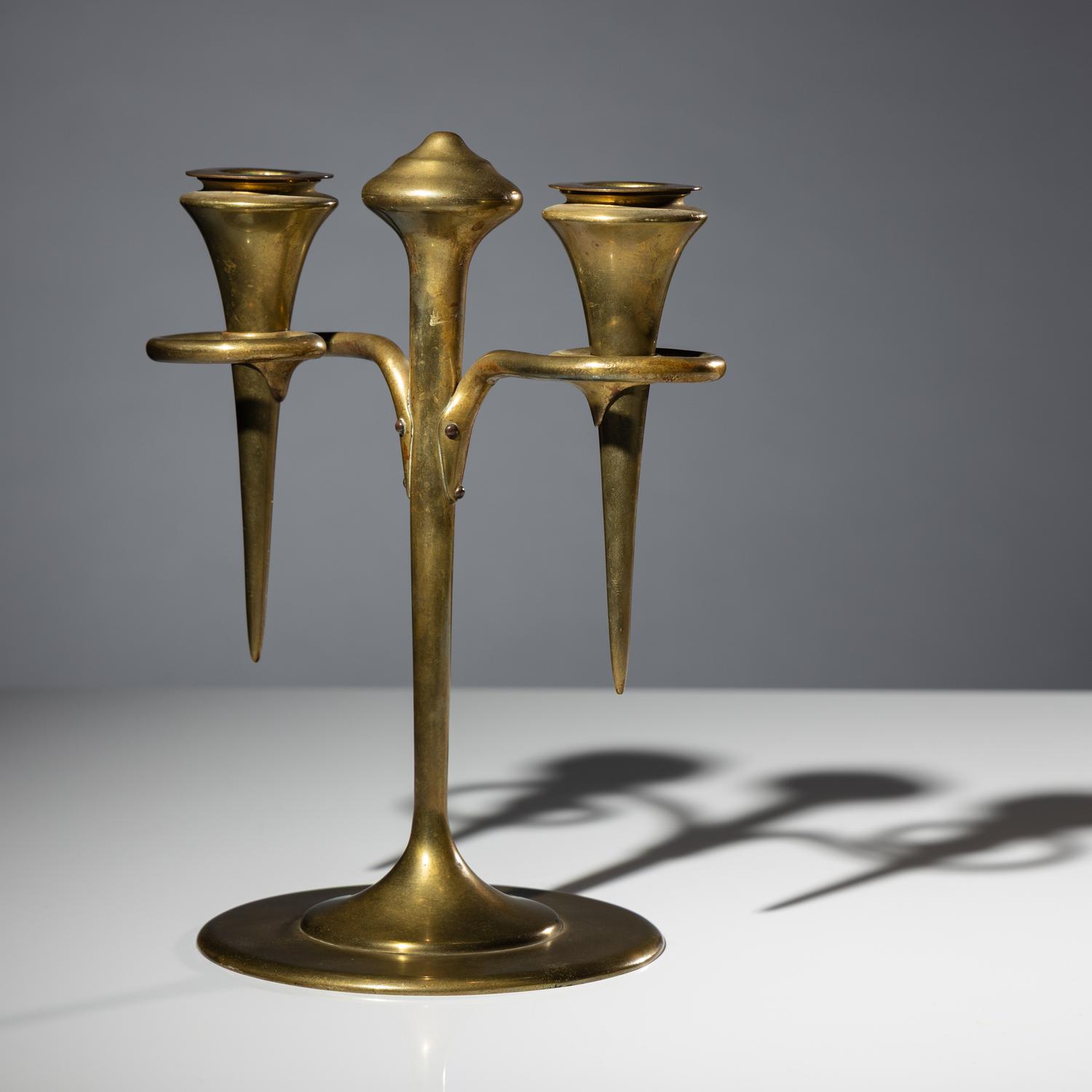 Omicron two-branch candlestick USA, c. 1905