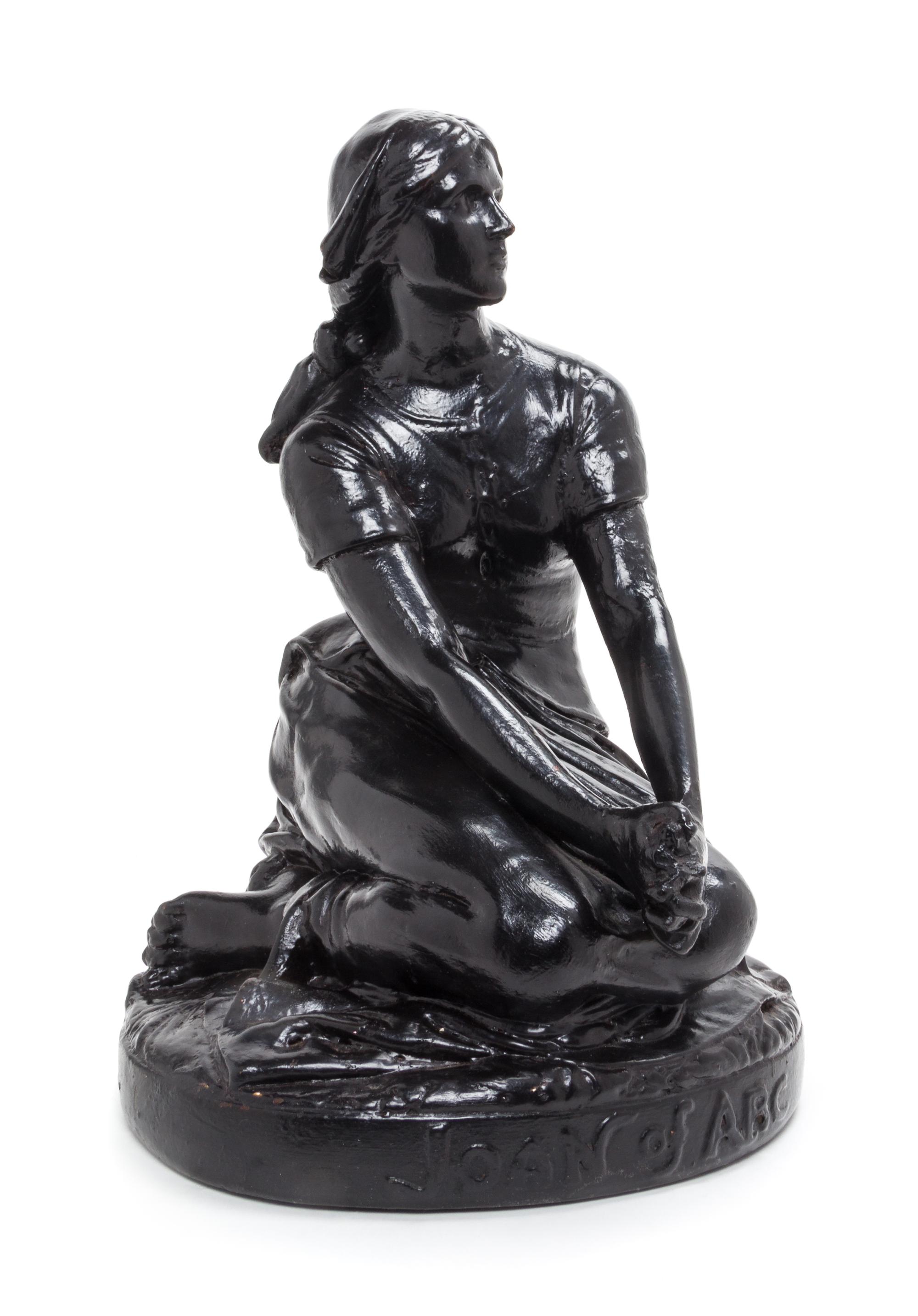A Continental Plaster Figure of Joan of Arc Height 18 inches.