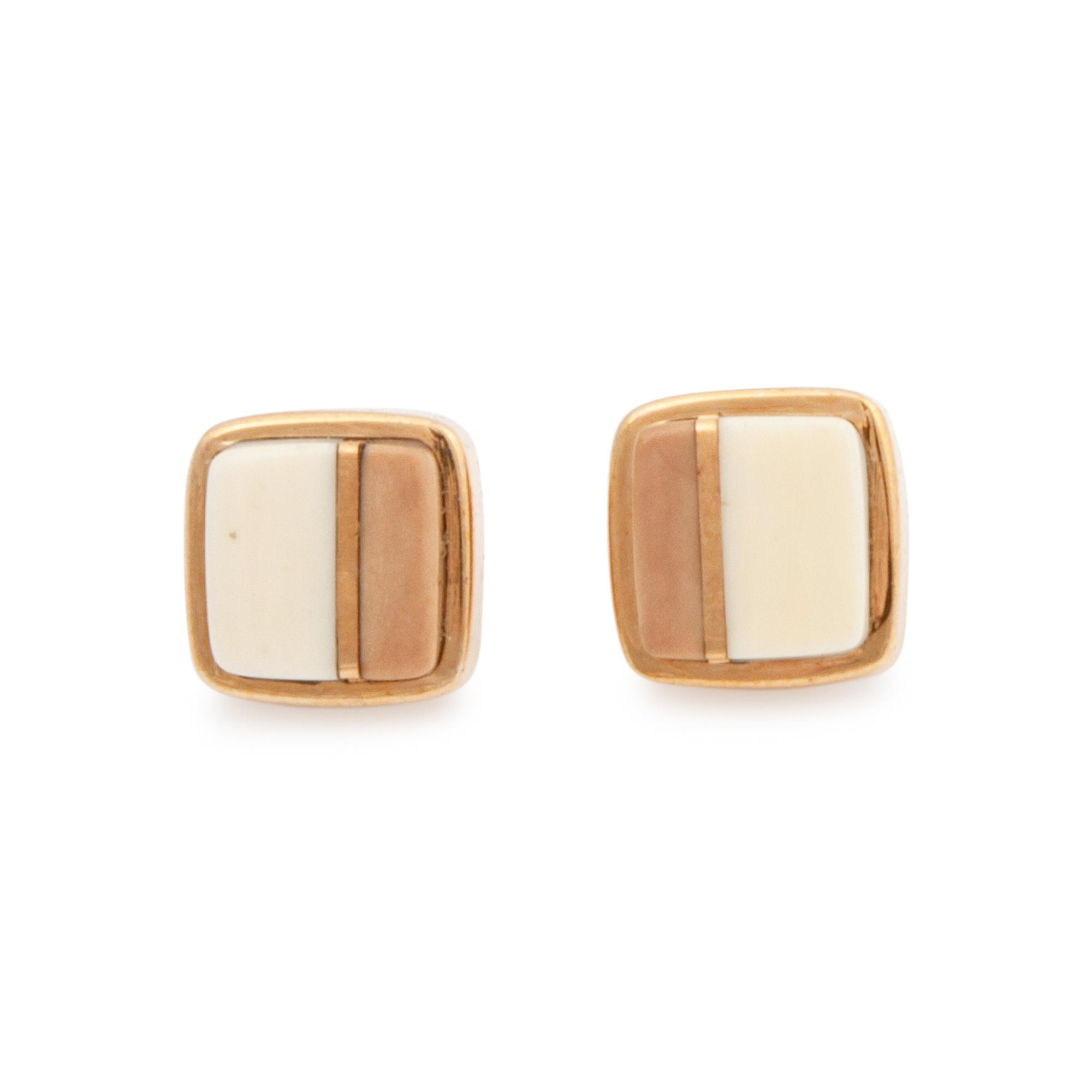 Gold And Fossilized Walrus Earrings Lot is located and will ship from Denver, Colorado.