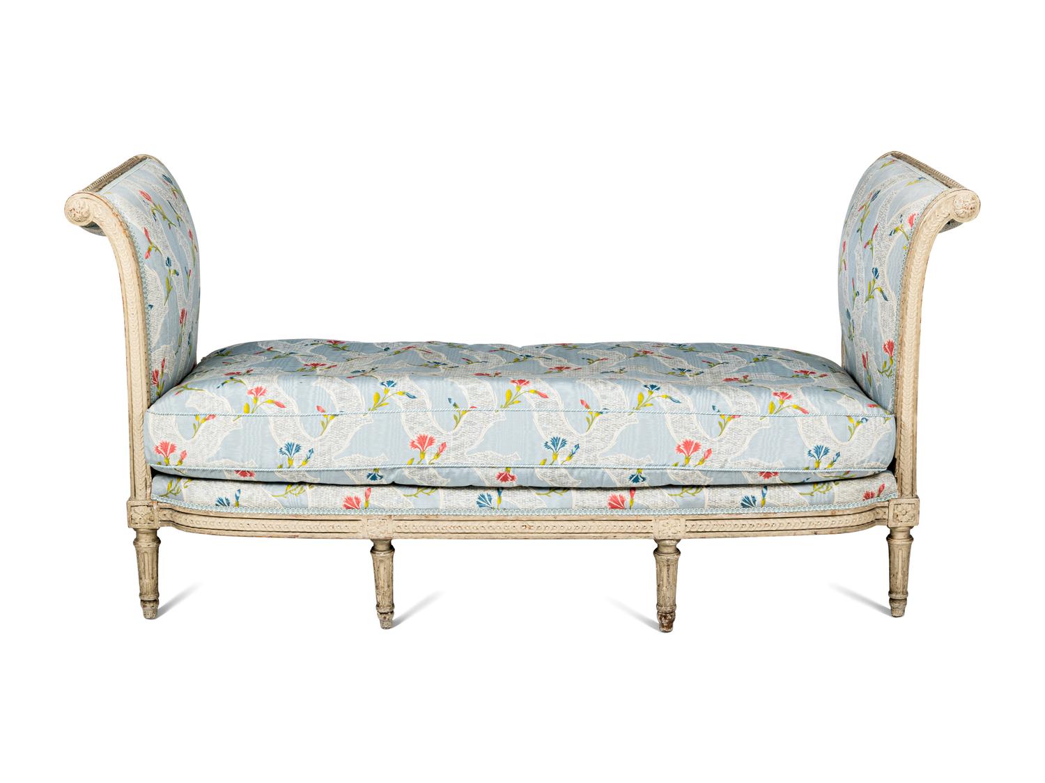 A Louis XVI Cream-Painted Lit du Jour