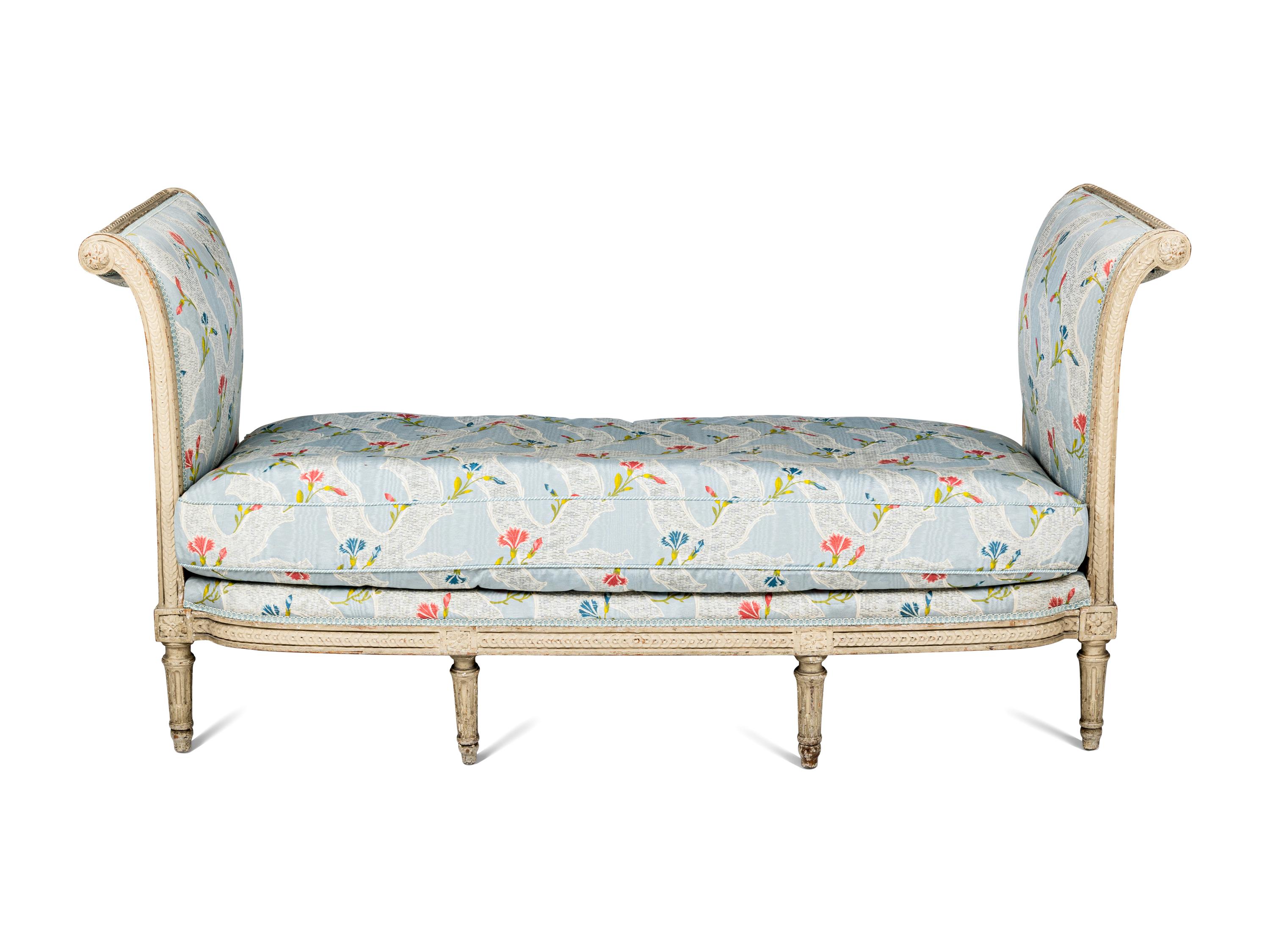 A Louis XVI Cream-Painted Lit du Jour